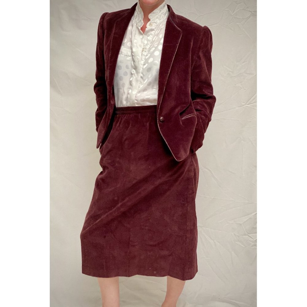 Vintage 70s 80s Corduroy 2 Piece Suit Set - Sasson
